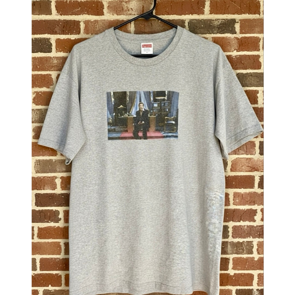 Men's Supreme Scarface Tony Montana grey shower tee XL